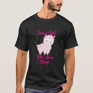 Nur ein Mädchen, das Schafe Niedlich rosa Lamm Lie T-Shirt