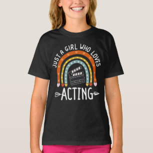 Nur ein Mädchen, das Schauspiel Rainbow Funny Thea T-Shirt