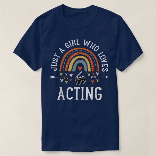 Nur ein Mädchen, das Schauspiel-Regenbogengeschenk T-Shirt (Design vorne)