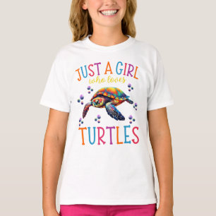 Nur ein Mädchen, das Schildkröten Liebe, Niedliche T-Shirt
