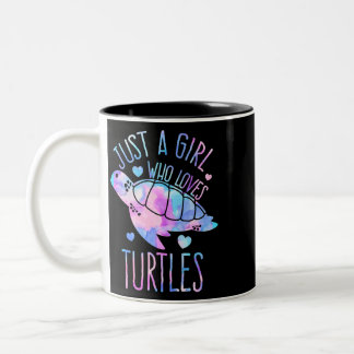 Nur ein Mädchen, das Schildkröten Liebe Pastel Gal Zweifarbige Tasse