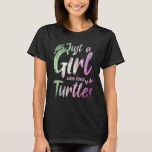 Nur ein Mädchen, das Schildkröten Liebe Tierfrauen T-Shirt