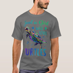 Nur ein Mädchen, das Schildkröten Lieben Wasserfar T-Shirt