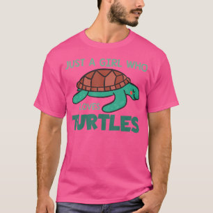 Nur ein Mädchen, das Schildkröten Lieben Wasserfar T-Shirt