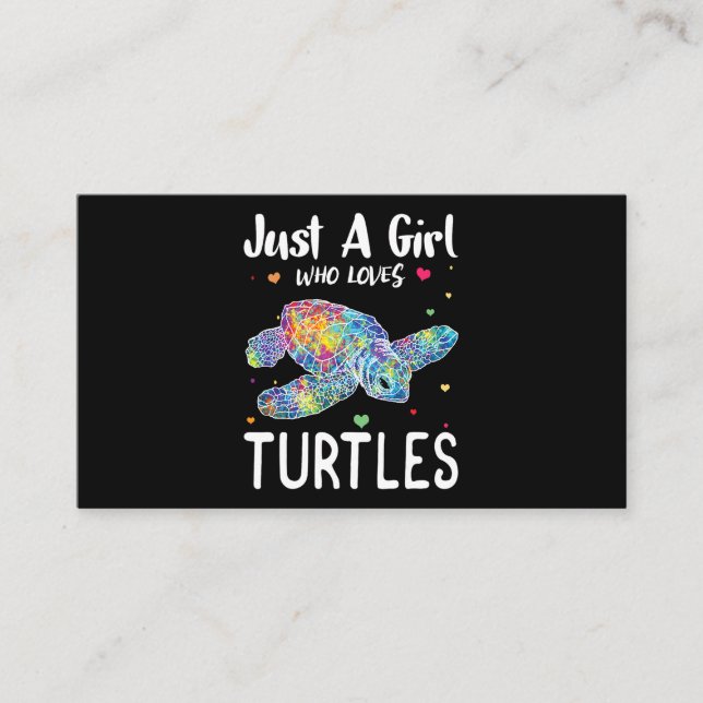Nur ein Mädchen, das Schildkröten Lieben Wasserfar Visitenkarte (Vorderseite)