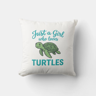 Nur ein Mädchen, das Schildkröten liebt, Vintage-G Kissen