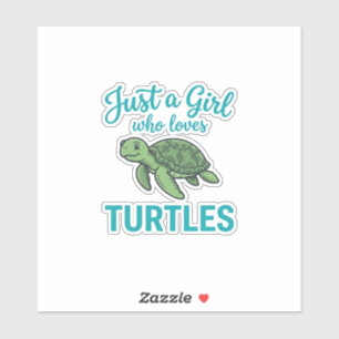 Nur ein Mädchen, das Schildkröten liebt Vintage Gr Aufkleber