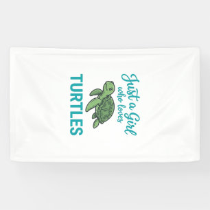 Nur ein Mädchen, das Schildkröten liebt Vintage Gr Banner
