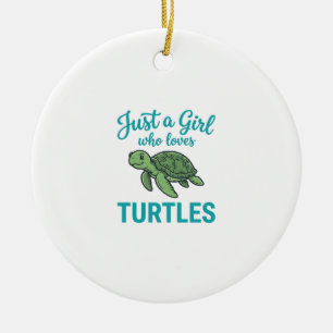 Nur ein Mädchen, das Schildkröten liebt Vintage Gr Keramik Ornament