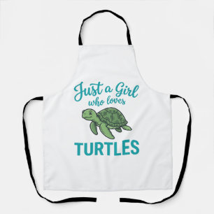 Nur ein Mädchen, das Schildkröten liebt Vintage Gr Schürze