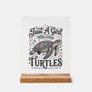 Nur ein Mädchen, das Schildkröten liebt, Vintage-S Acrylschild
