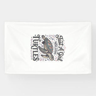 Nur ein Mädchen, das Schildkröten liebt, Vintage-S Banner