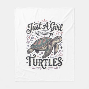 Nur ein Mädchen, das Schildkröten liebt, Vintage-S Fleecedecke