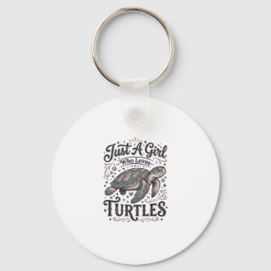 Nur ein Mädchen, das Schildkröten liebt, Vintage-S Schlüsselanhänger