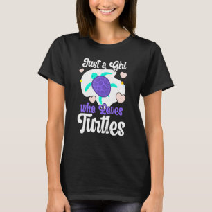 Nur ein Mädchen, das Schildkröten-Meeresschildkröt T-Shirt