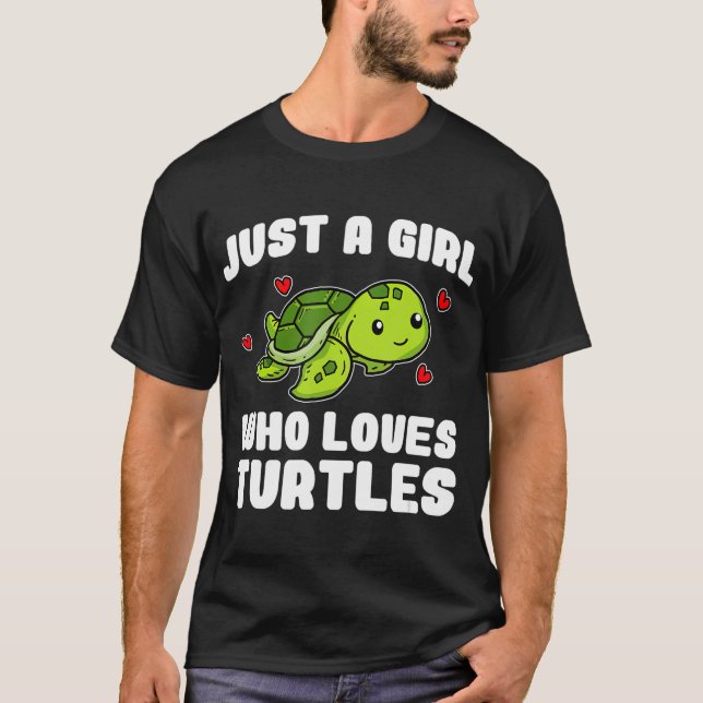 Nur ein Mädchen, das Schildkröten Niedliche Meeres T-Shirt (Vorderseite)