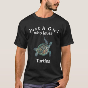Nur ein Mädchen, das Schildkröten-Schildkröten-Tie T-Shirt