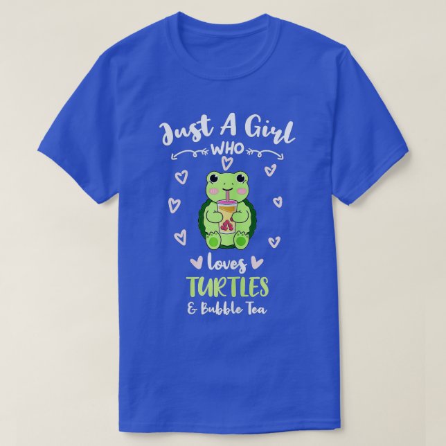 Nur ein Mädchen, das Schildkröten und Bubble Tee L (Design vorne)