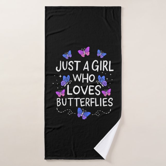 Nur ein Mädchen, das Schmetterling Liebe Badehandtuch (Badehandtuch)