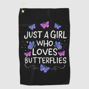 Nur ein Mädchen, das Schmetterling Liebe Golfhandtuch