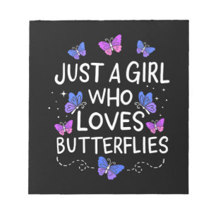 Nur ein Mädchen, das Schmetterling Liebe Notizblock