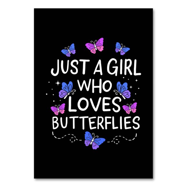 Nur ein Mädchen, das Schmetterling Liebe Tischnummer (Vorderseite)