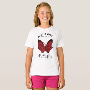 Nur ein Mädchen, das Schmetterling Lieben T-Shirt
