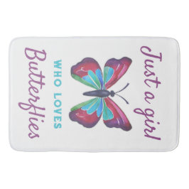 Nur ein Mädchen, das Schmetterlinge Liebe Badematte