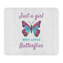 Nur ein Mädchen, das Schmetterlinge Liebe Schneidebrett