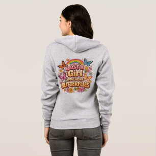 Nur ein Mädchen, das Schmetterlinge liebt – Süße B Hoodie