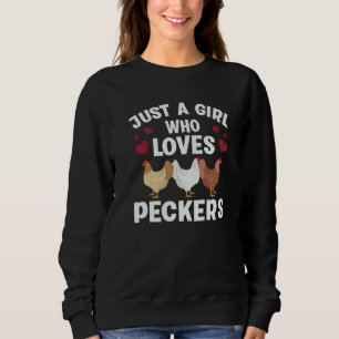 Nur ein Mädchen, das Schnäbel liebt, lustiger Hühn Sweatshirt