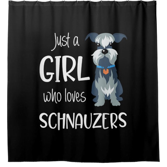 nur ein Mädchen, das Schnauzer-Liebe hat _ Schnauz Duschvorhang (Vorderseite)