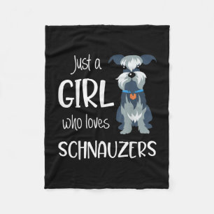 nur ein Mädchen, das Schnauzer-Liebe hat _ Schnauz Fleecedecke