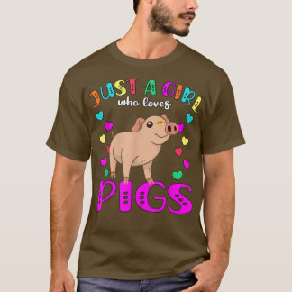 Nur ein Mädchen, das Schweine Liebe3579 T-Shirt
