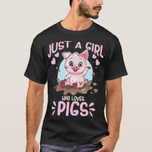 Nur ein Mädchen, das Schweine Liebe Funny Happy Pi T-Shirt