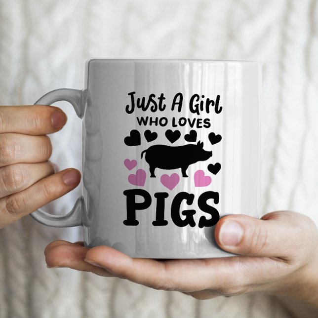"Nur ein Mädchen, das Schweine Liebe Kaffeetasse (Von Creator hochgeladen)