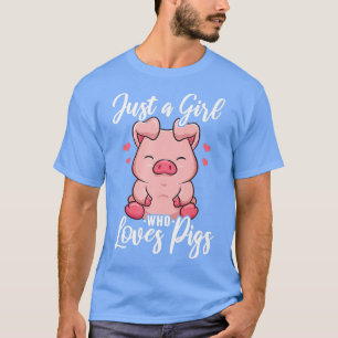 Nur ein Mädchen, das Schweine Liebe Premium3648 T-Shirt