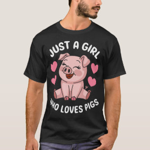 Nur ein Mädchen, das Schweine liebt, süße Schweine T-Shirt