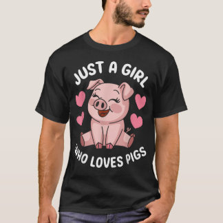 Nur ein Mädchen, das Schweine liebt, süßes Schwein T-Shirt