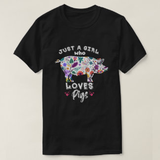 Nur ein Mädchen, das Schweine T Shirt Funny Pig Ge