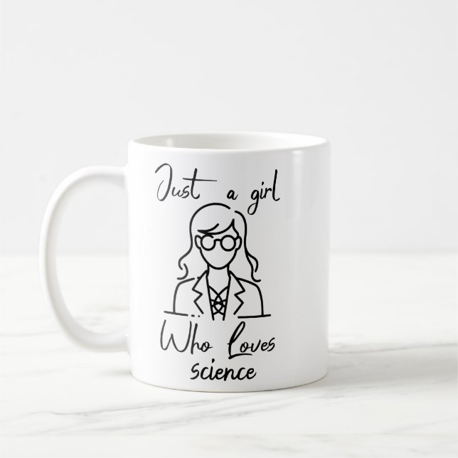 Nur ein Mädchen, das Science Liebe Steminist Kaffeetasse (Links)