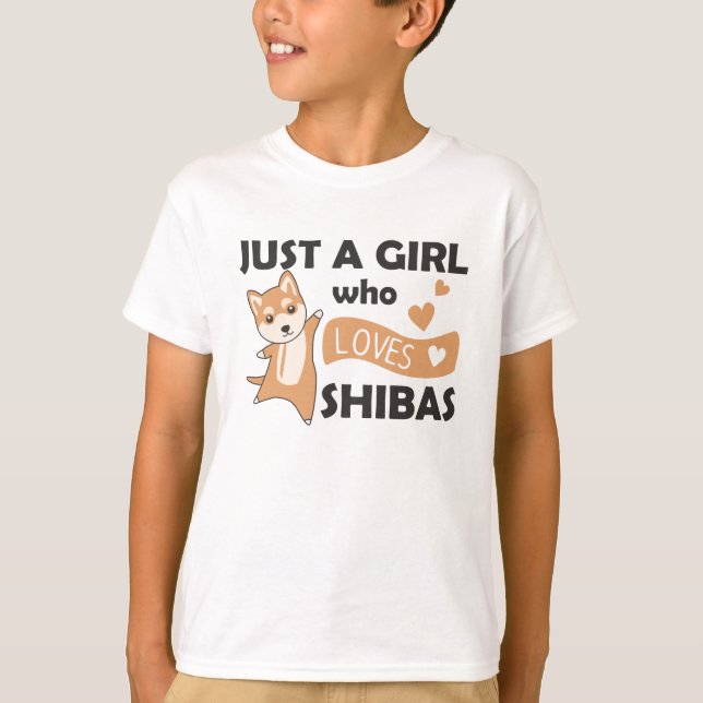 Nur ein Mädchen, das Shiba-Hunde Liebe süße Tiere T-Shirt (Vorderseite)