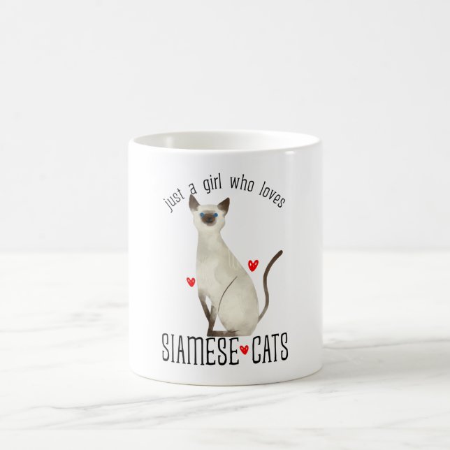 Nur ein Mädchen, das siamesische Katzen Liebe Kaffeetasse (Mittel)