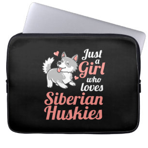 Nur ein Mädchen, das sibirischen Husky Liebe Laptopschutzhülle