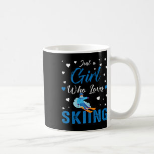 Nur ein Mädchen, das Skifahren liebt Lustiger Ski- Kaffeetasse