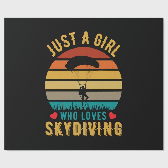 Nur ein Mädchen, das Skydiving Lieben Geschenkpapier (Flach)