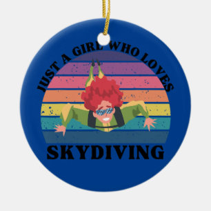 Nur ein Mädchen, das Skydiving Lieben Keramik Ornament