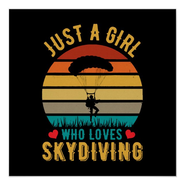 Nur ein Mädchen, das Skydiving Lieben Poster (Vorderseite)