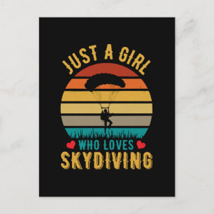 Nur ein Mädchen, das Skydiving Lieben Postkarte
