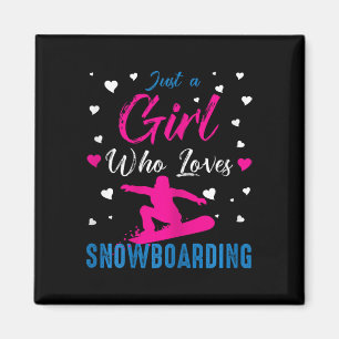 Nur ein Mädchen, das Snowboarden Funny Snowboard L Magnet
